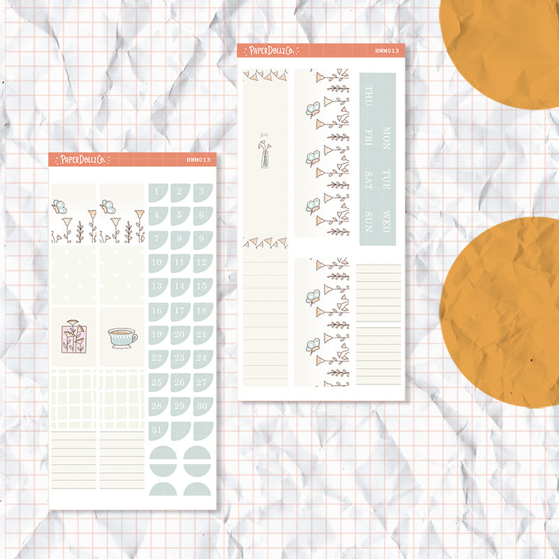 Minimalist Hobonichi Weeks Monthly Stickers ( set of 2 ) - hwm013