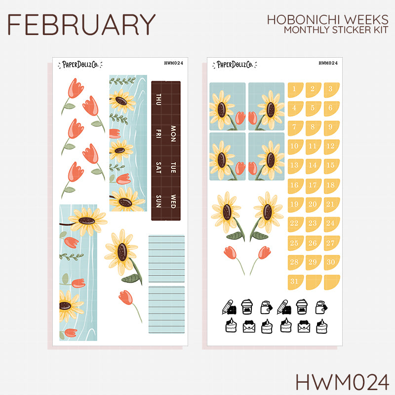 2027 Hobonichi Monthly Stickers | Hobonichi Weeks Planner Kit | Monthly Journal Sticker