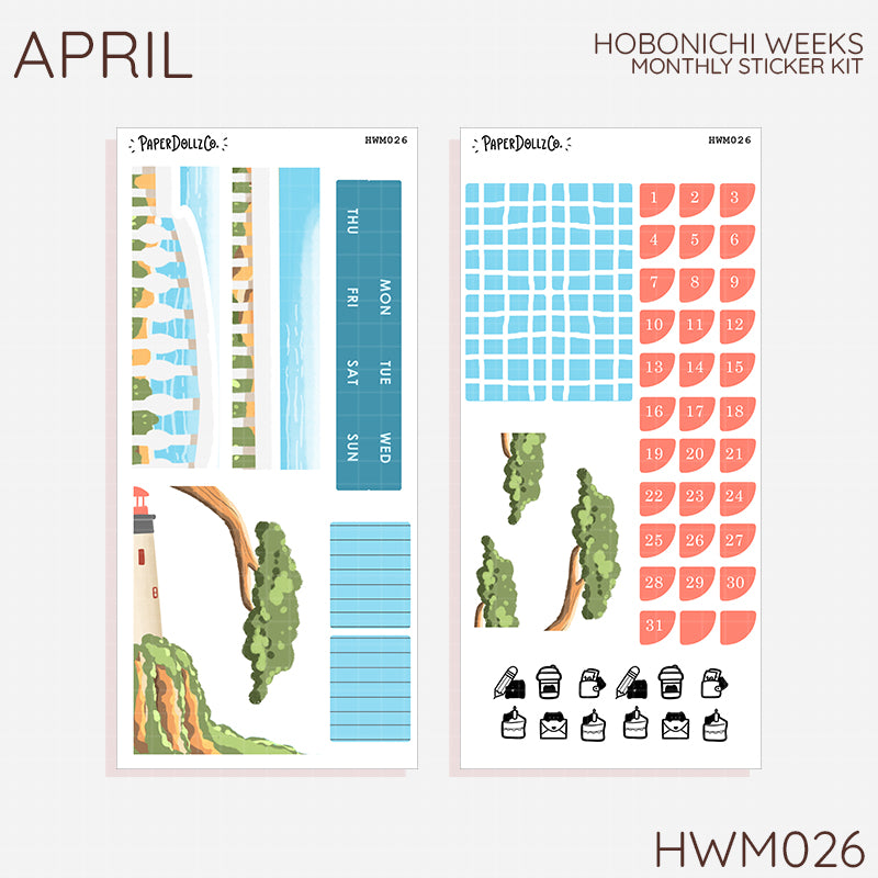 2027 Hobonichi Monthly Stickers | Hobonichi Weeks Planner Kit | Monthly Journal Sticker