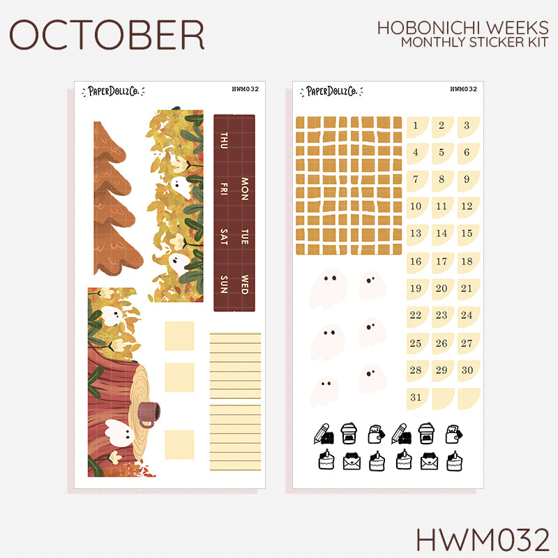 2027 Hobonichi Monthly Stickers | Hobonichi Weeks Planner Kit | Monthly Journal Sticker