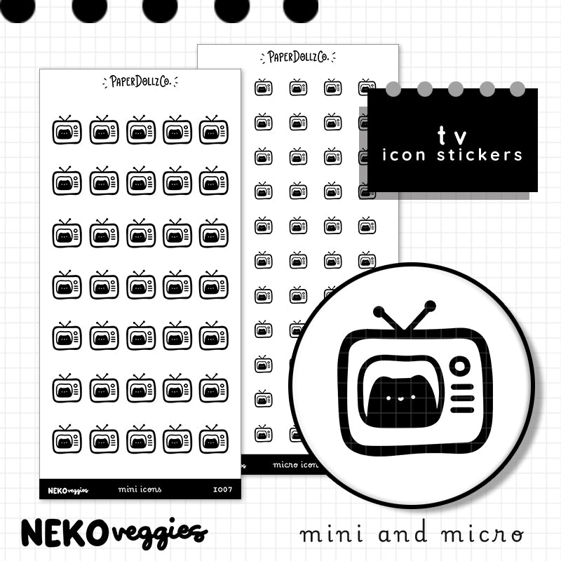 Tv | PaperDollzCo Planner | Icon Sticker | i007