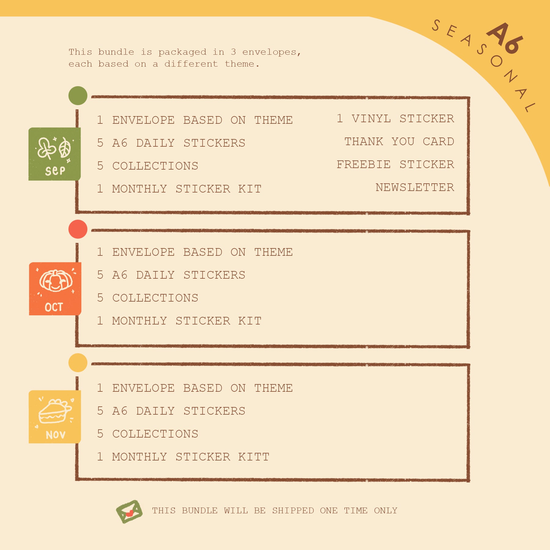 Seasonal | Hobonichi A6 | Dear Dolly Snail Mail Subscription