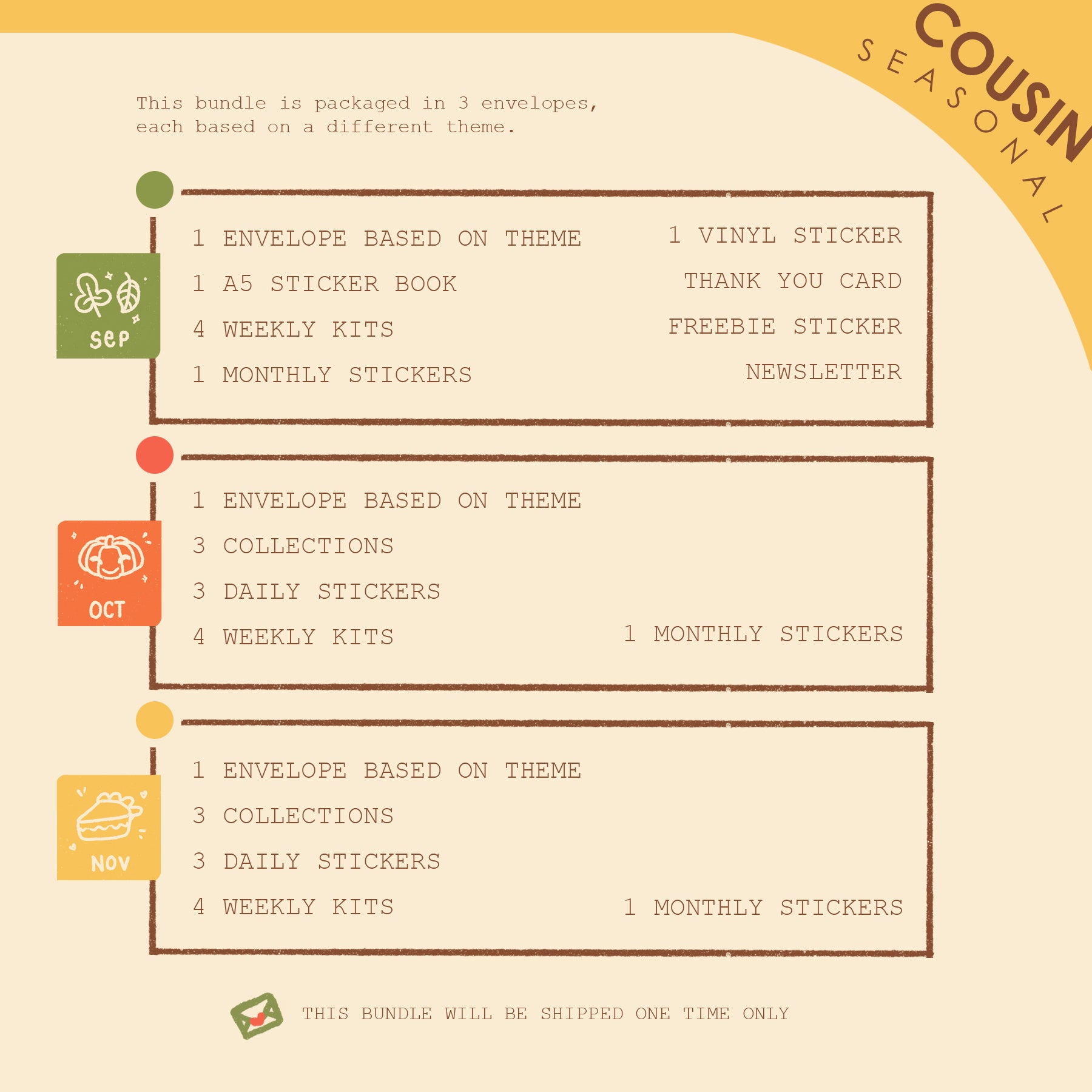 Seasonal | Hobonichi Cousin | Dear Dolly Snail Mail Subscription