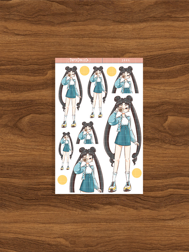 Denim Spring Fashion PaperDollzCo Planner Sticker | J221