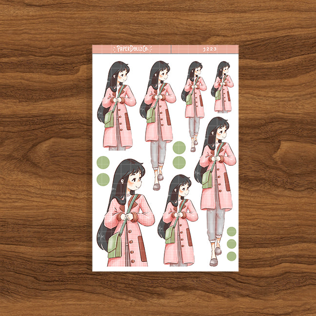 Plaid Spring Fashion PaperdDollzCo Planner Sticker | J223
