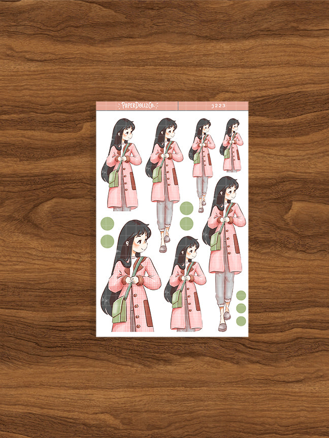 Plaid Spring Fashion PaperdDollzCo Planner Sticker | J223