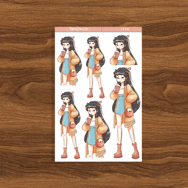 Knitted Spring Fashion PaperdDollzCo Planner Sticker | J224