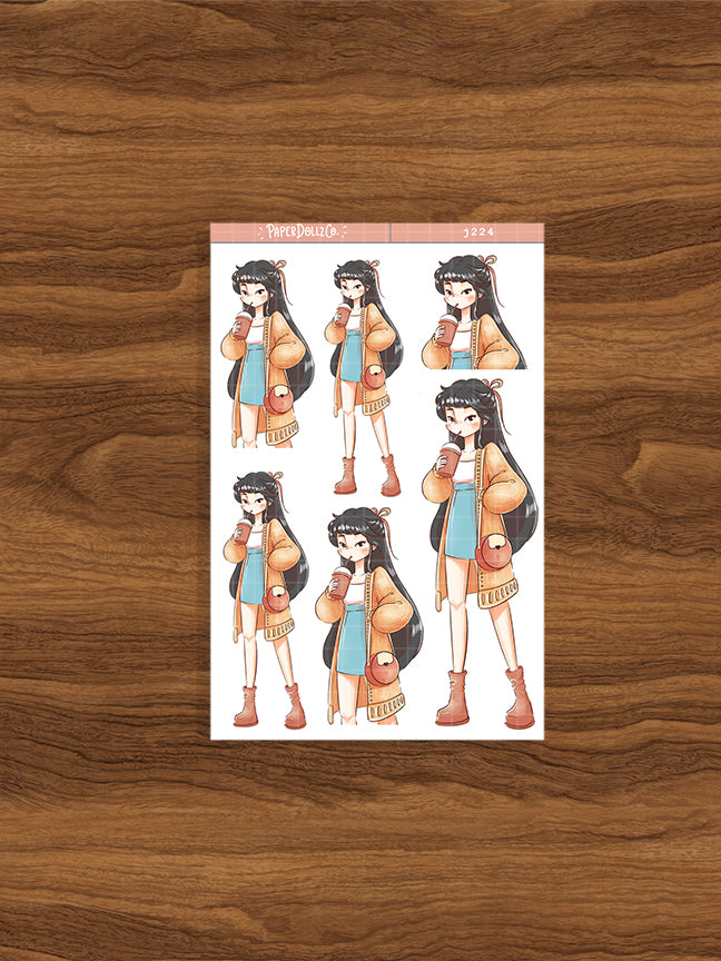 Knitted Spring Fashion PaperdDollzCo Planner Sticker | J224