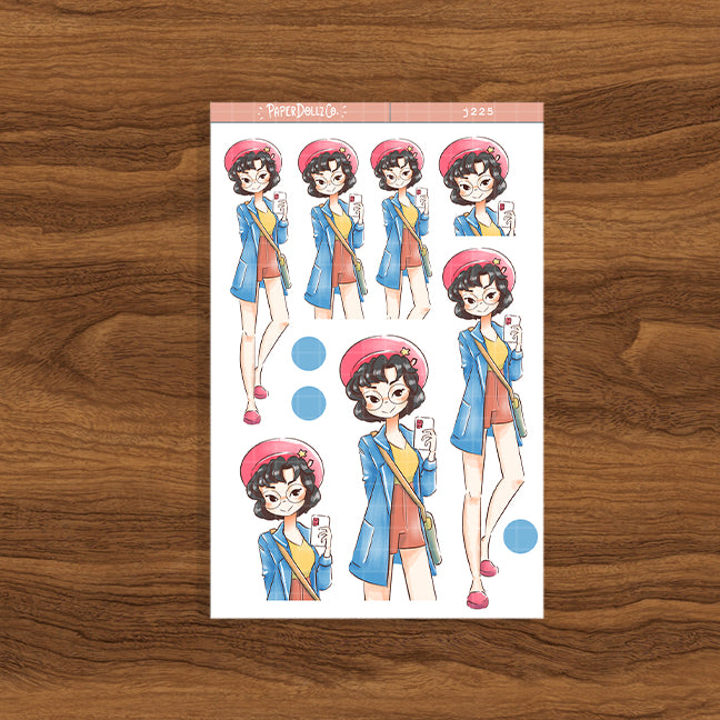 Preppy Spring Fashion PaperdDollzCo Planner Sticker | J225
