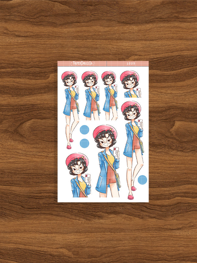 Preppy Spring Fashion PaperdDollzCo Planner Sticker | J225