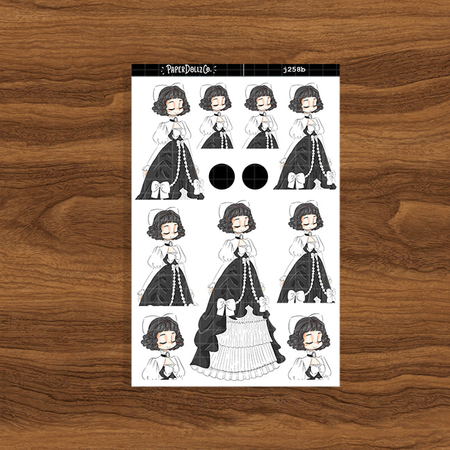 Dark Gothicness PaperDollzCo Planner Stickers | J258b