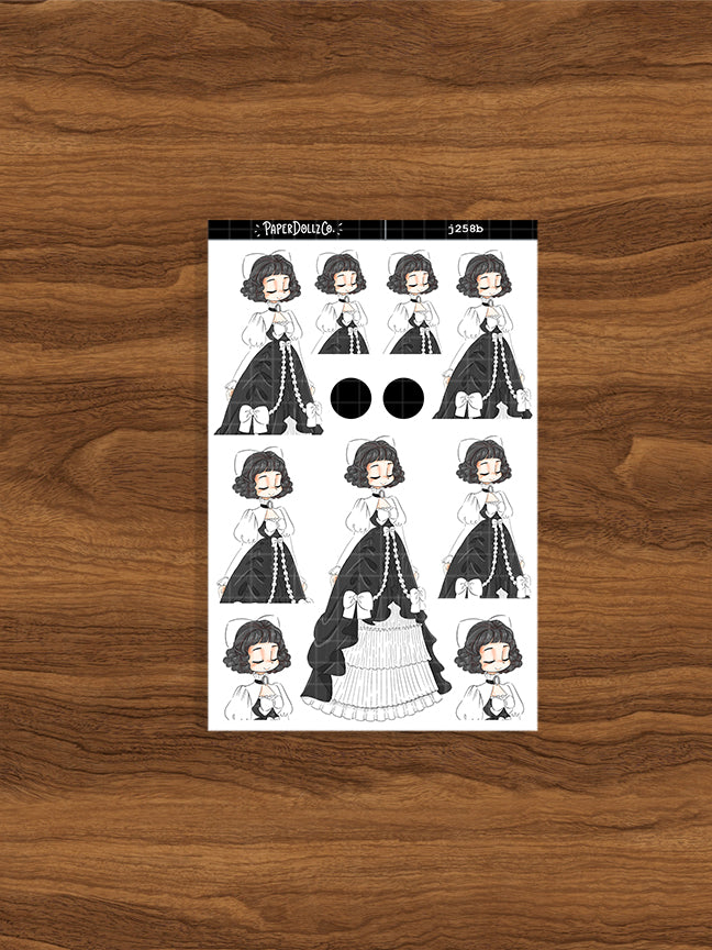 Dark Gothicness PaperDollzCo Planner Stickers | J258b