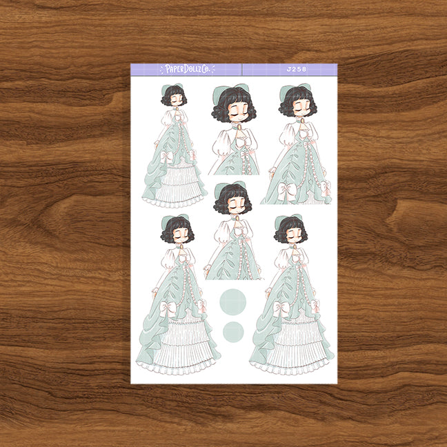 Mint Tea Party PaperDollzCo Planner Stickers | J258