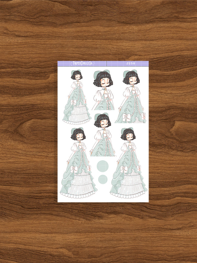 Mint Tea Party PaperDollzCo Planner Stickers | J258