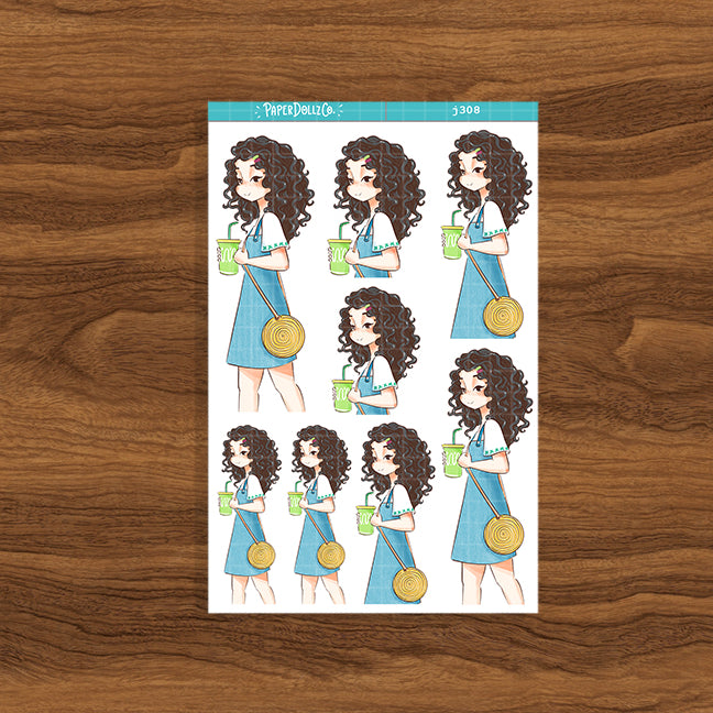 Sun-drenched Summer Princess Paperdollzco Planner Stickers | J308