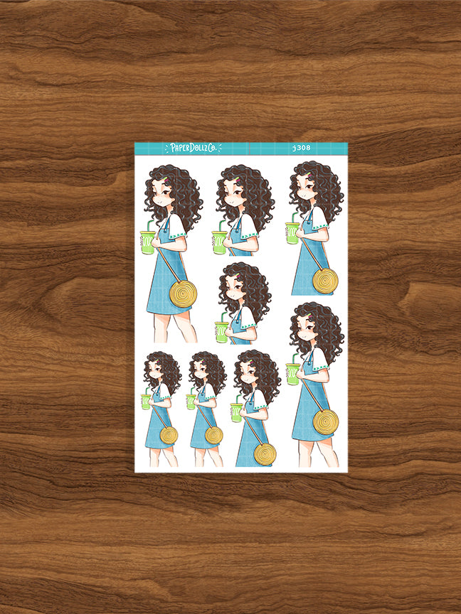 Sun-drenched Summer Princess Paperdollzco Planner Stickers | J308