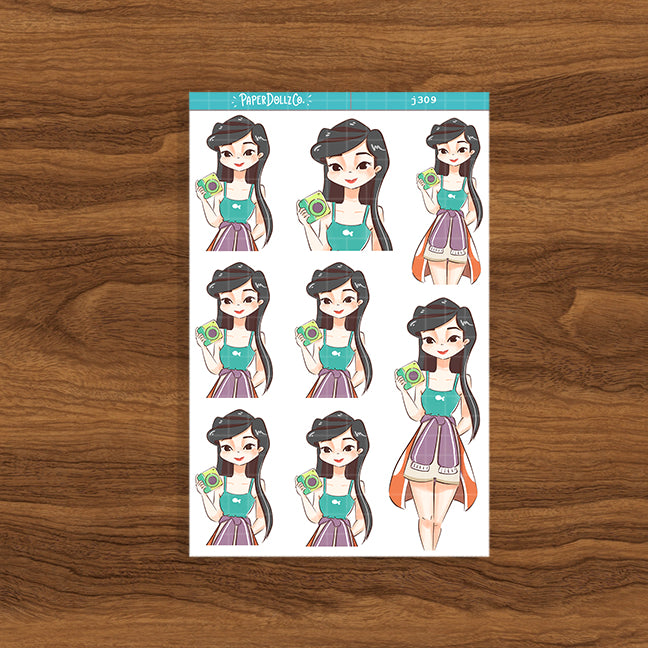 Sun-kissed Summer Princess Paperdollzco Planner Stickers | J309