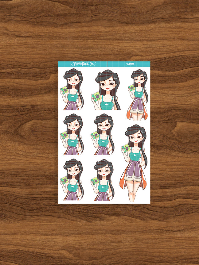 Sun-kissed Summer Princess Paperdollzco Planner Stickers | J309