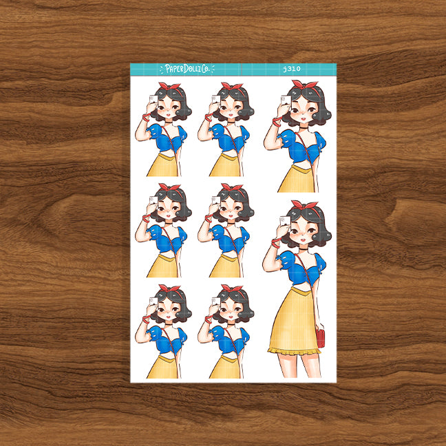 Sun-baked Summer Princess Paperdollzco Planner Stickers | J310