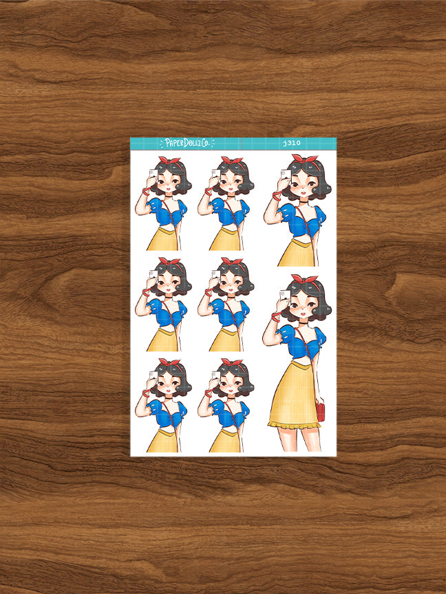 Sun-baked Summer Princess Paperdollzco Planner Stickers | J310