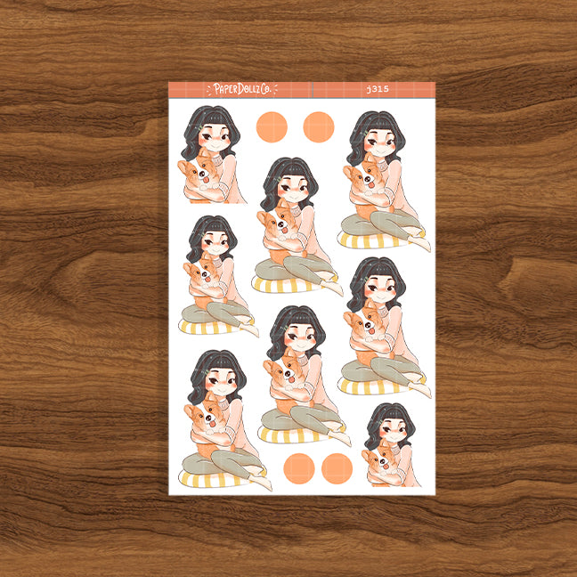 Corgi Fur In Love Paperdollzco Planner Stickers | J315