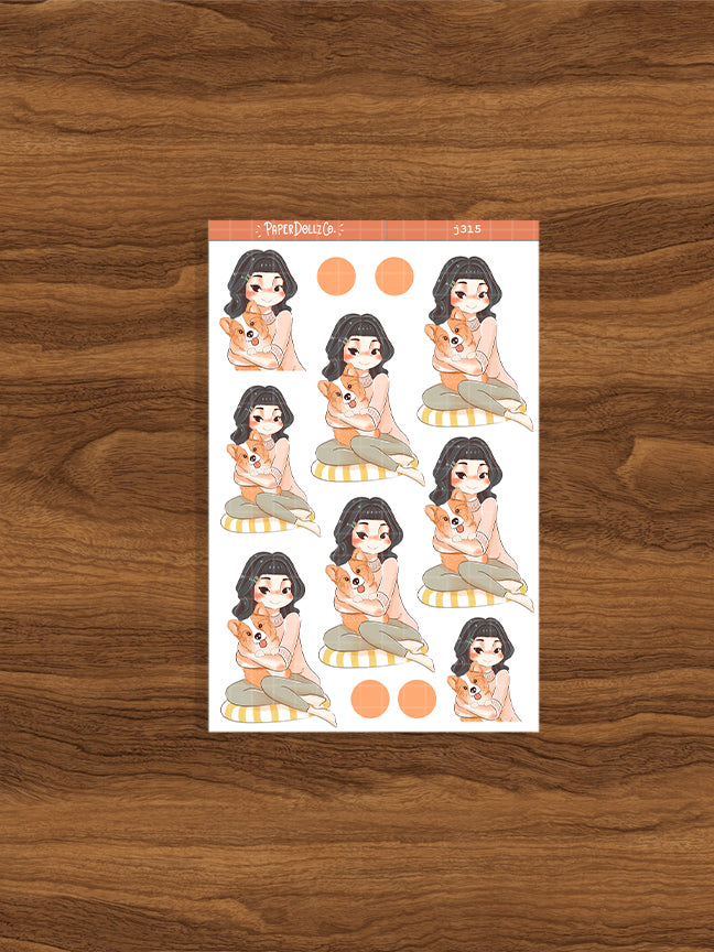 Corgi Fur In Love Paperdollzco Planner Stickers | J315