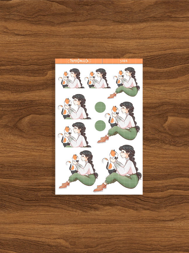 Calico Cat Autumn Purrfection Paperdollzco Planner Stickers | J325