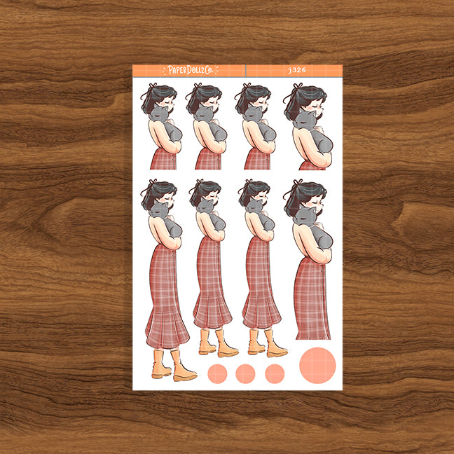 Gray Cat Autumn Purrfection Paperdollzco Planner Stickers | J326