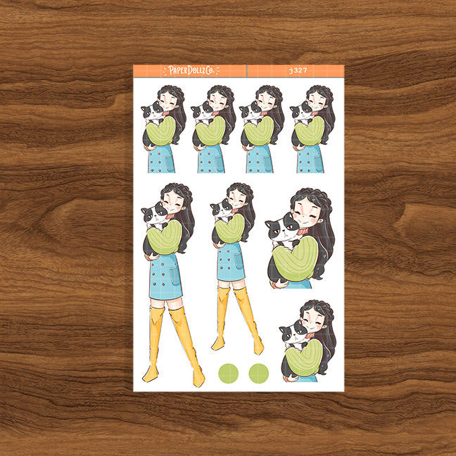 Tuxedo Cat Autumn Purrfection Paperdollzco Planner Stickers | J327