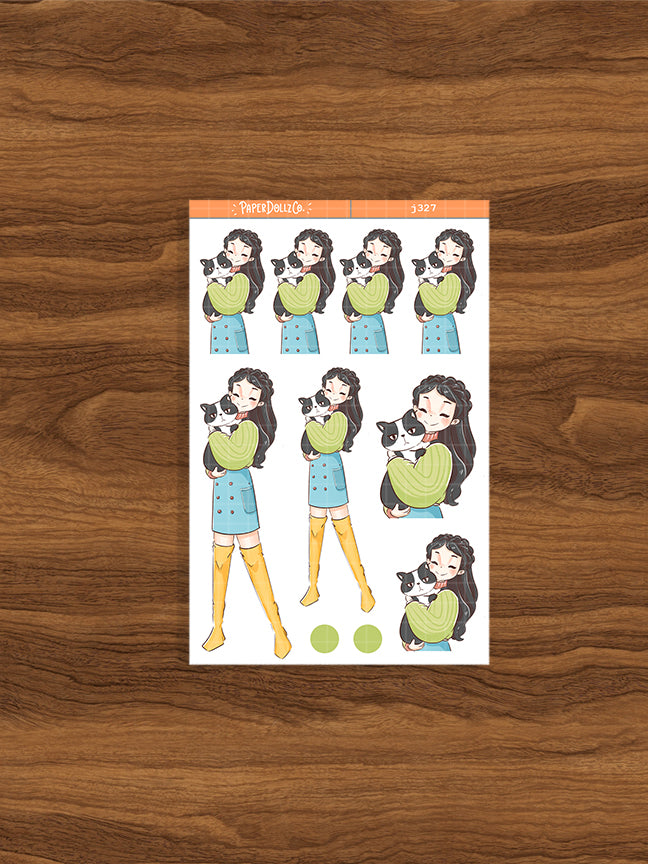 Tuxedo Cat Autumn Purrfection Paperdollzco Planner Stickers | J327