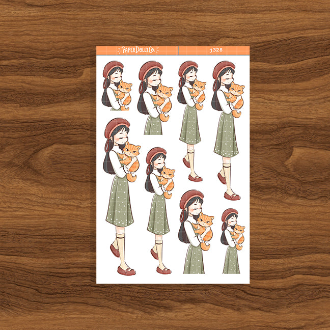 Ginger Cat Autumn Purrfection Paperdollzco Planner Stickers | J328