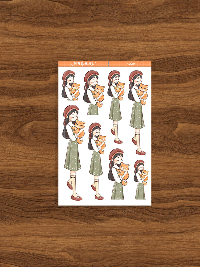 Ginger Cat Autumn Purrfection Paperdollzco Planner Stickers | J328