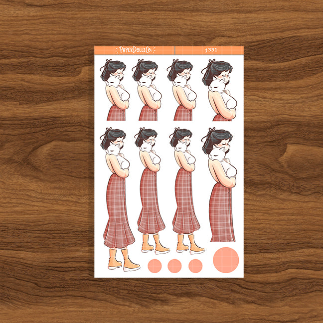 White Cat Autumn Purrfection Paperdollzco Planner Stickers | J331