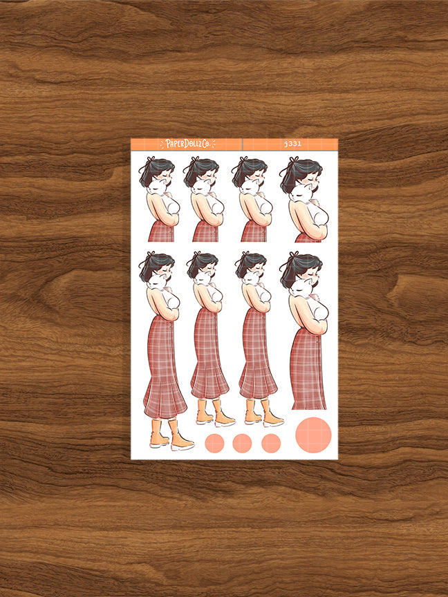 White Cat Autumn Purrfection Paperdollzco Planner Stickers | J331