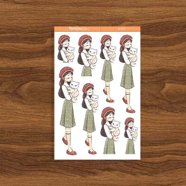 White Cat Autumn Purrfection Paperdollzco Planner Stickers | J333
