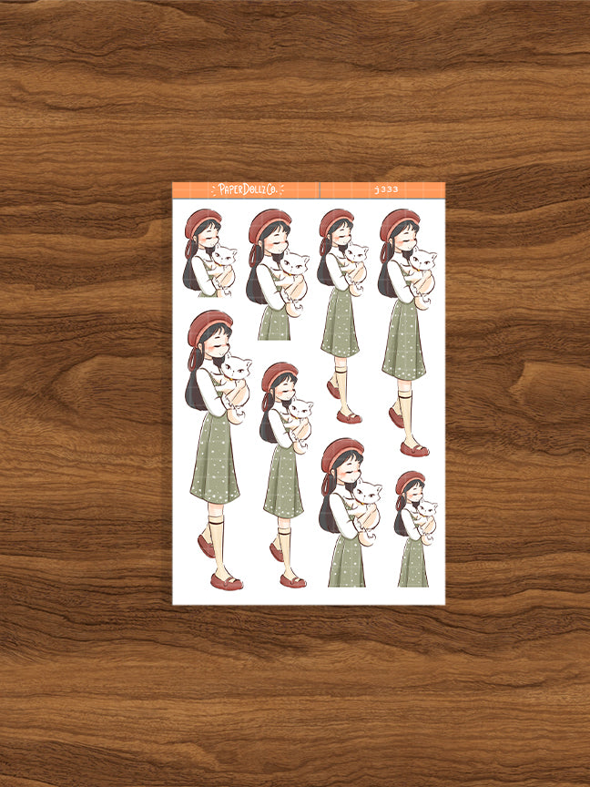 White Cat Autumn Purrfection Paperdollzco Planner Stickers | J333