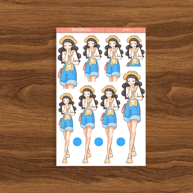 Travel Girl | Story of Us | Paperdollzco Planner Stickers | J343