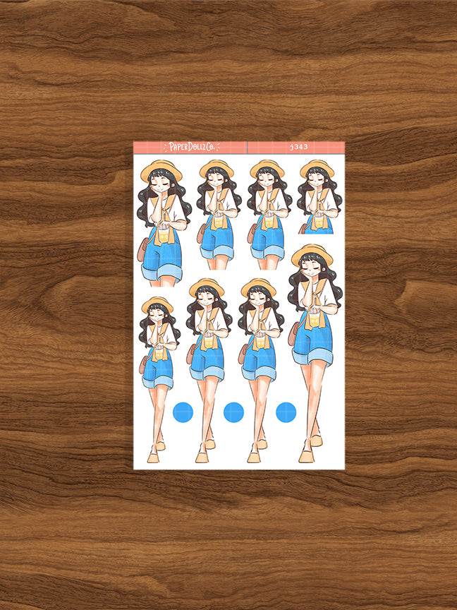 Travel Girl | Story of Us | Paperdollzco Planner Stickers | J343