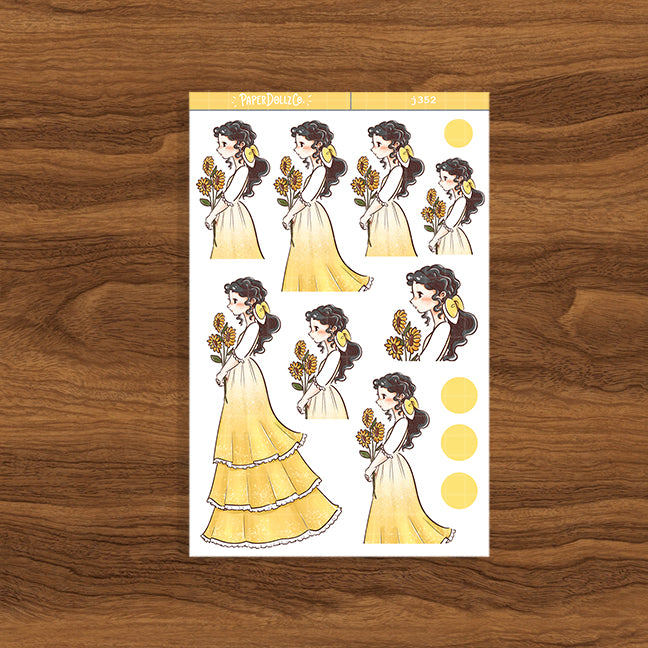 Vintage The Pretty Petal Paperdollzco Planner Stickers | J352