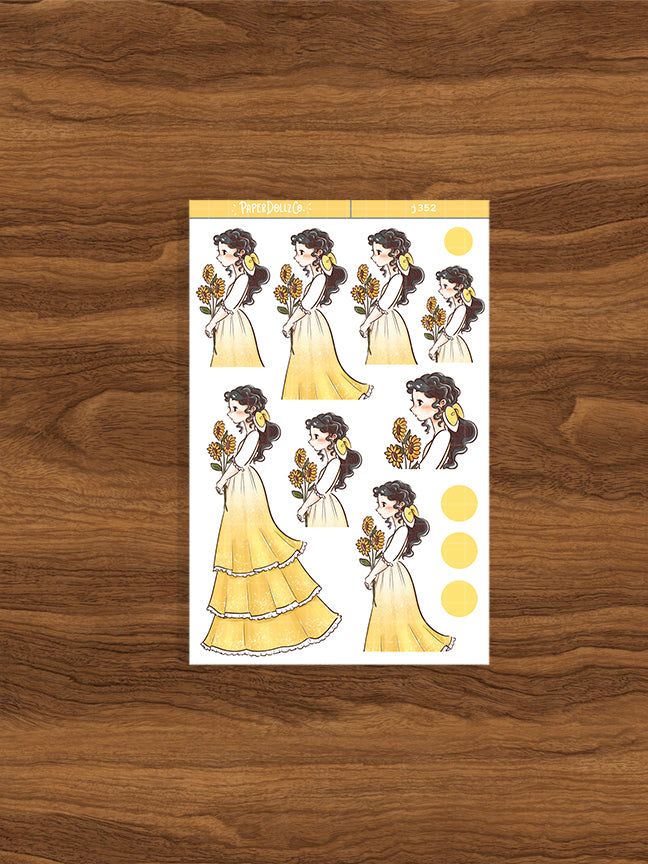 Vintage The Pretty Petal Paperdollzco Planner Stickers | J352