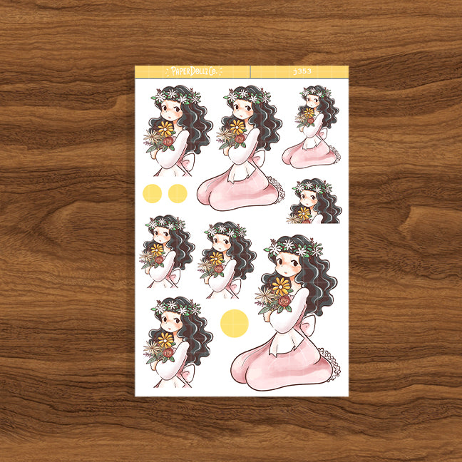 Blush The Pretty Petal Paperdollzco Planner Stickers | J353