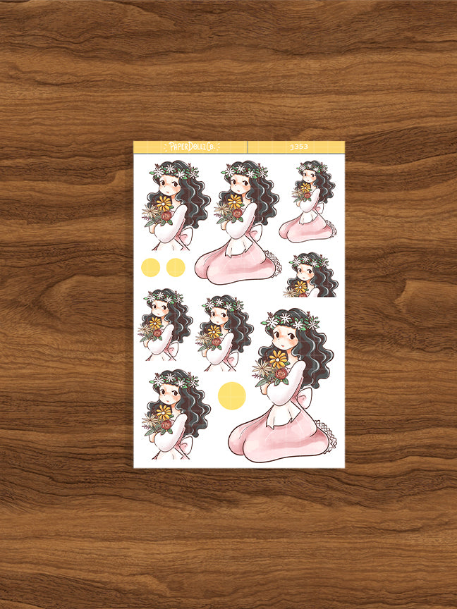 Blush The Pretty Petal Paperdollzco Planner Stickers | J353