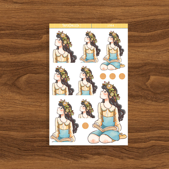 Retro The Pretty Petal Paperdollzco Planner Stickers | J354