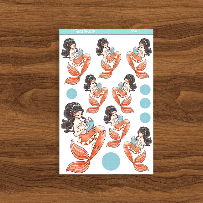 Bookish The Modern Mermaids Paperdollzco Planner Stickers | J356