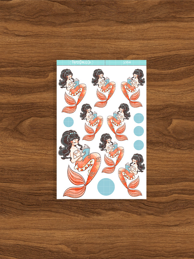 Bookish The Modern Mermaids Paperdollzco Planner Stickers | J356