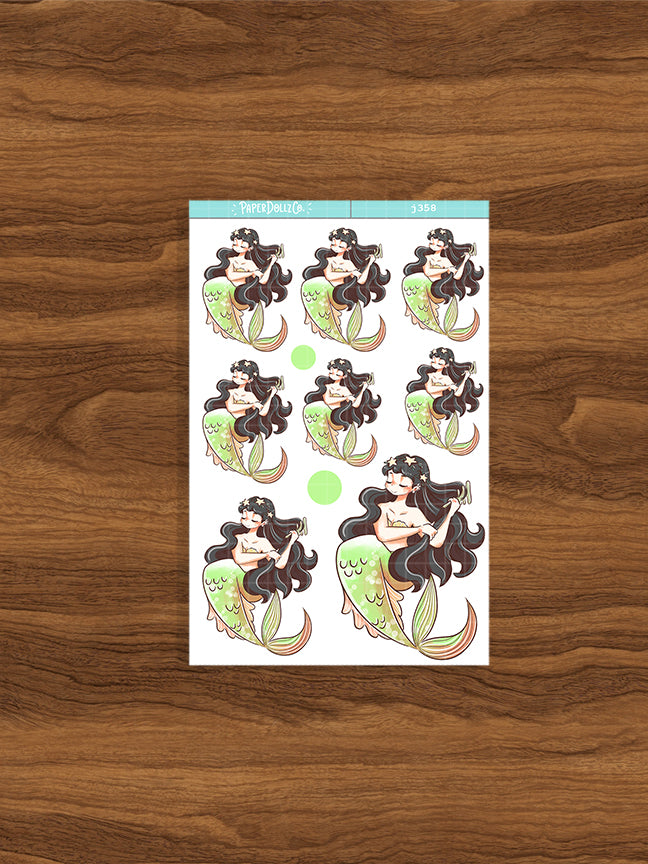 Stylish The Modern Mermaids Paperdollzco Planner Stickers | J358