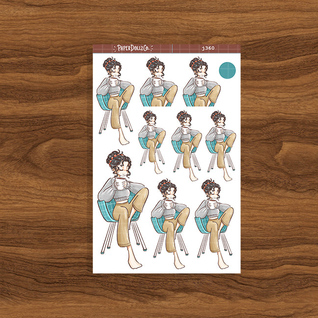 Cozy Coffee Home Buddy Paperdollzco Planner Stickers | J360