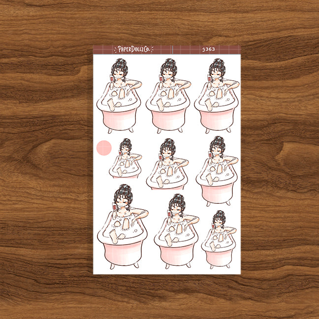 Bath Time Home Buddy Paperdollzco Planner Stickers | J363