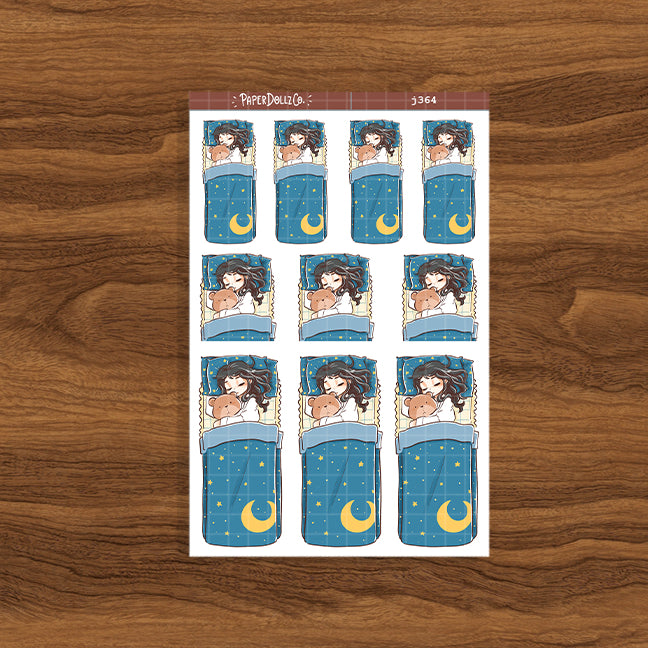 Goodnight Home Buddy Paperdollzco Planner Stickers | J364