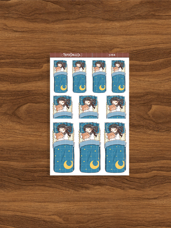 Goodnight Home Buddy Paperdollzco Planner Stickers | J364